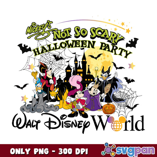 Not So Scary png, Halloween Party Mouse and Frined Horror Characters Png
