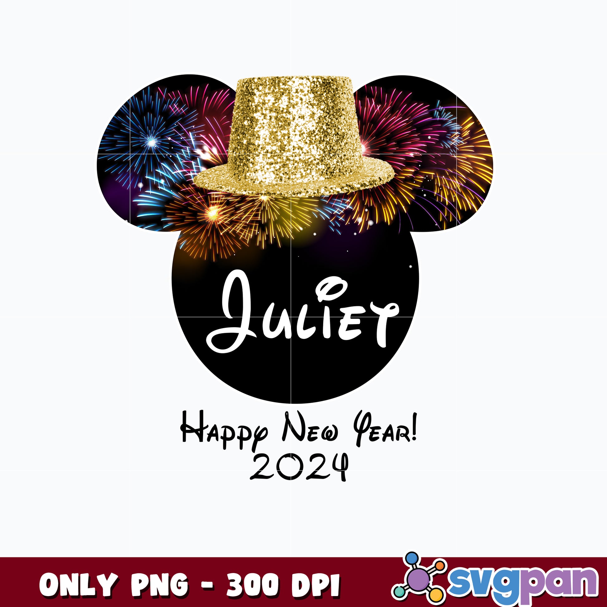 Juliet Happy New Year 2024 Mickey png 