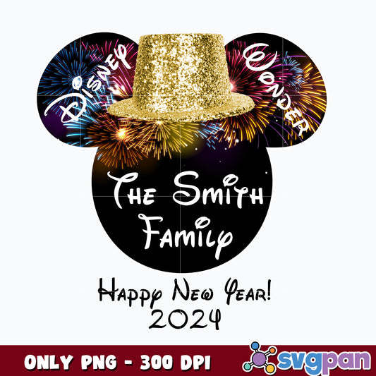 The Smith Family Happy New Year 2024 Mickey png 
