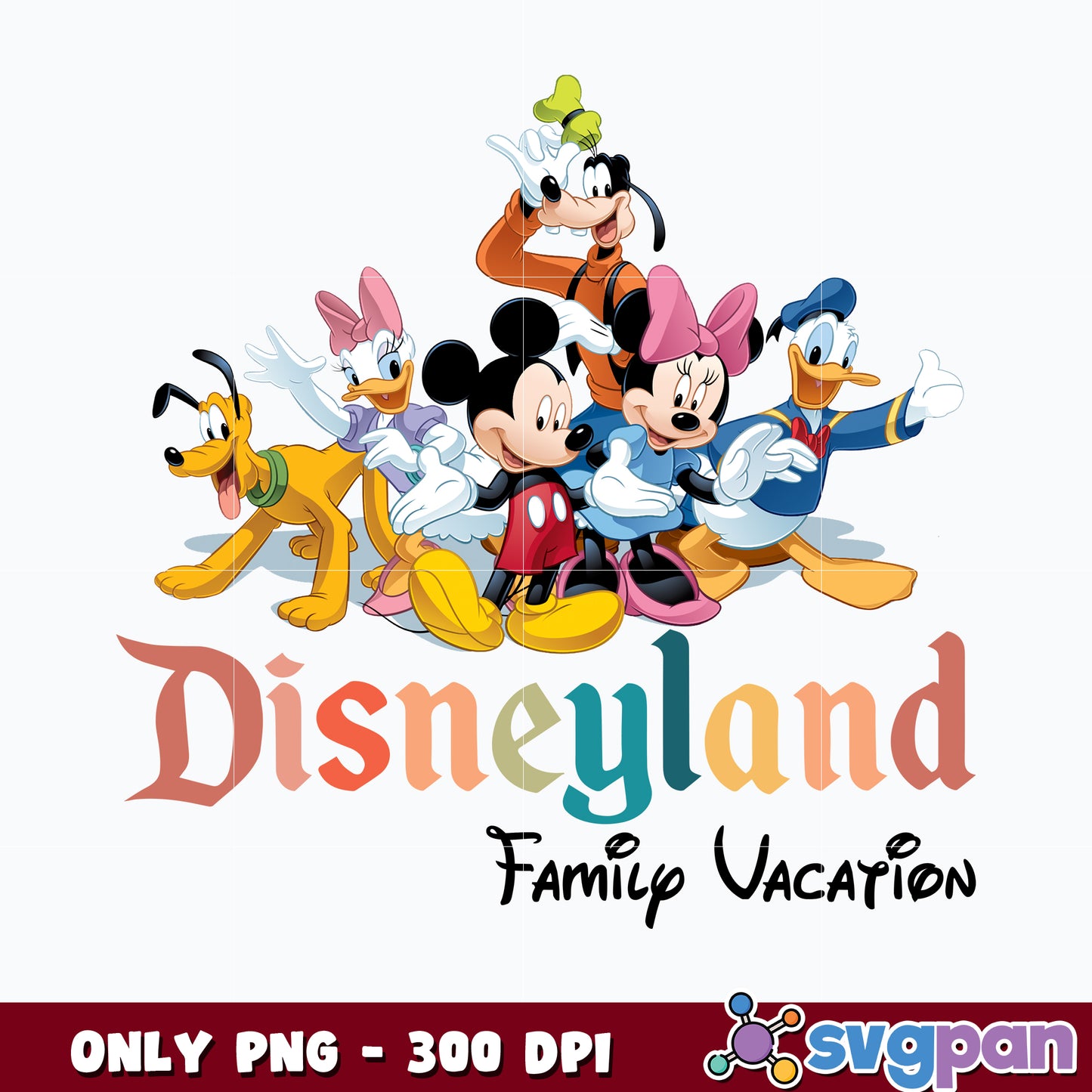 Mickey And Friends Disneyland Family Vacation png 