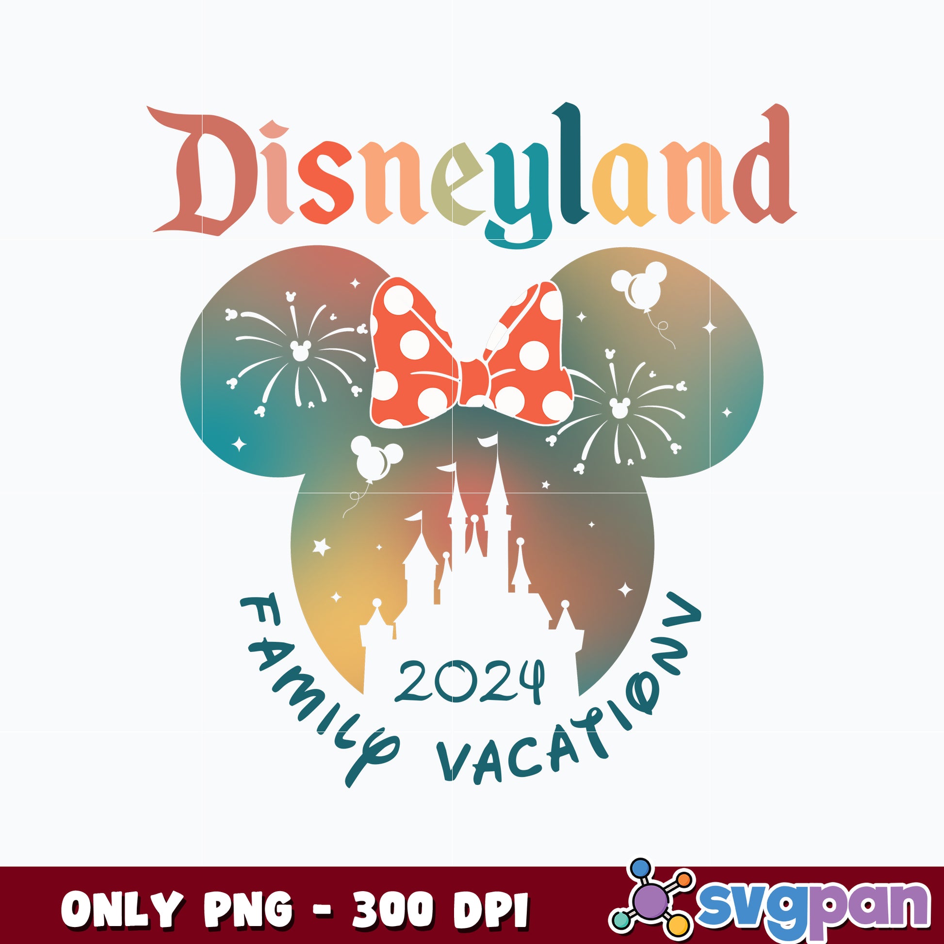 Minnie Mouse Disneyland Family  Vacation 2024 png  