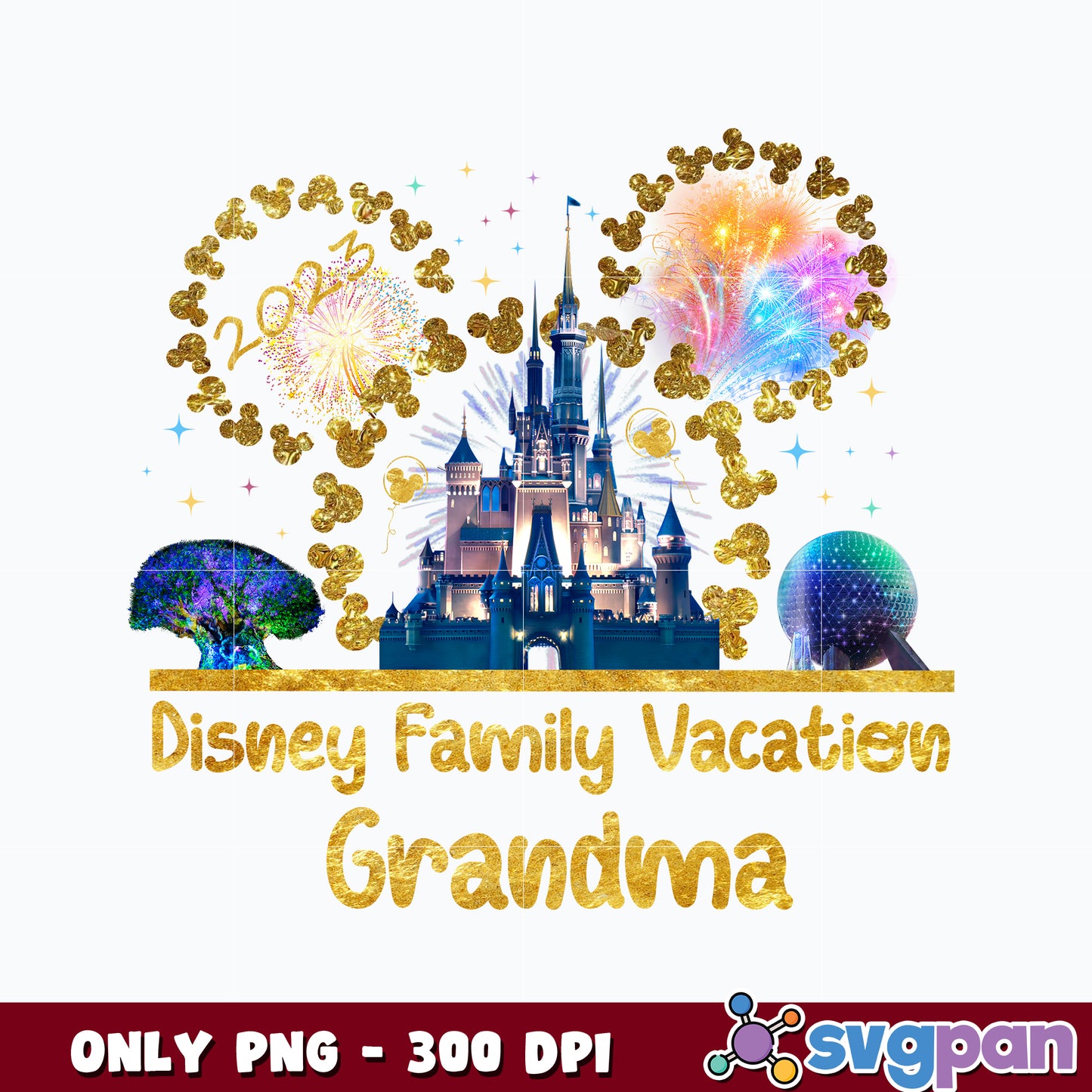 Mickey Head Disney Family Vacation Grandma png 