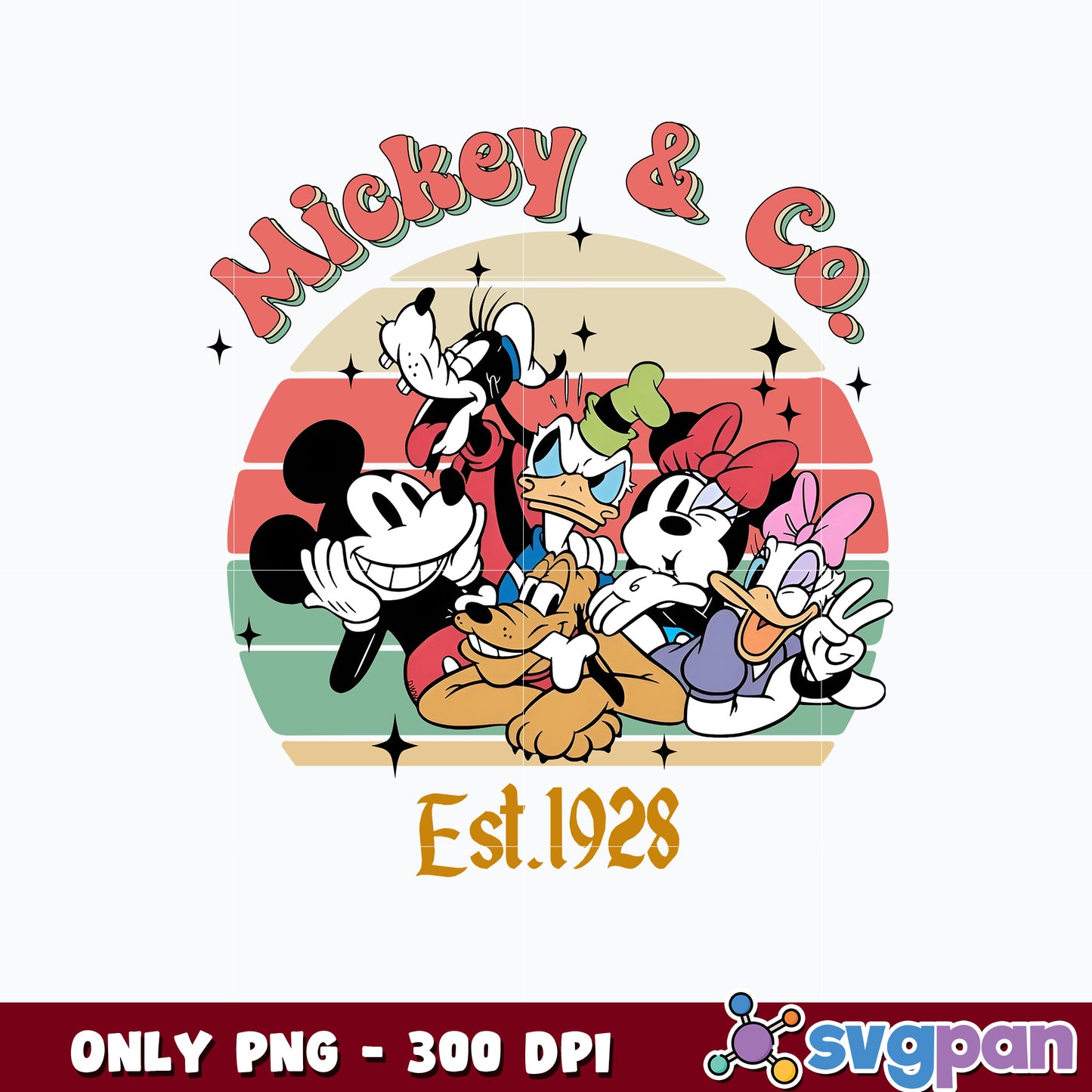 Mickey Mouse And Friends Est 1928 png