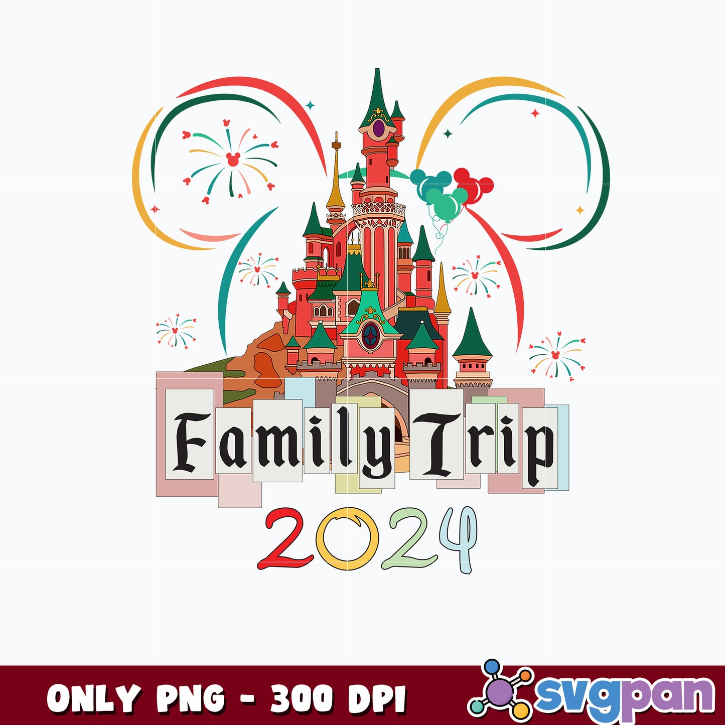 Mickey mouse head Family disney trip 2024 png 