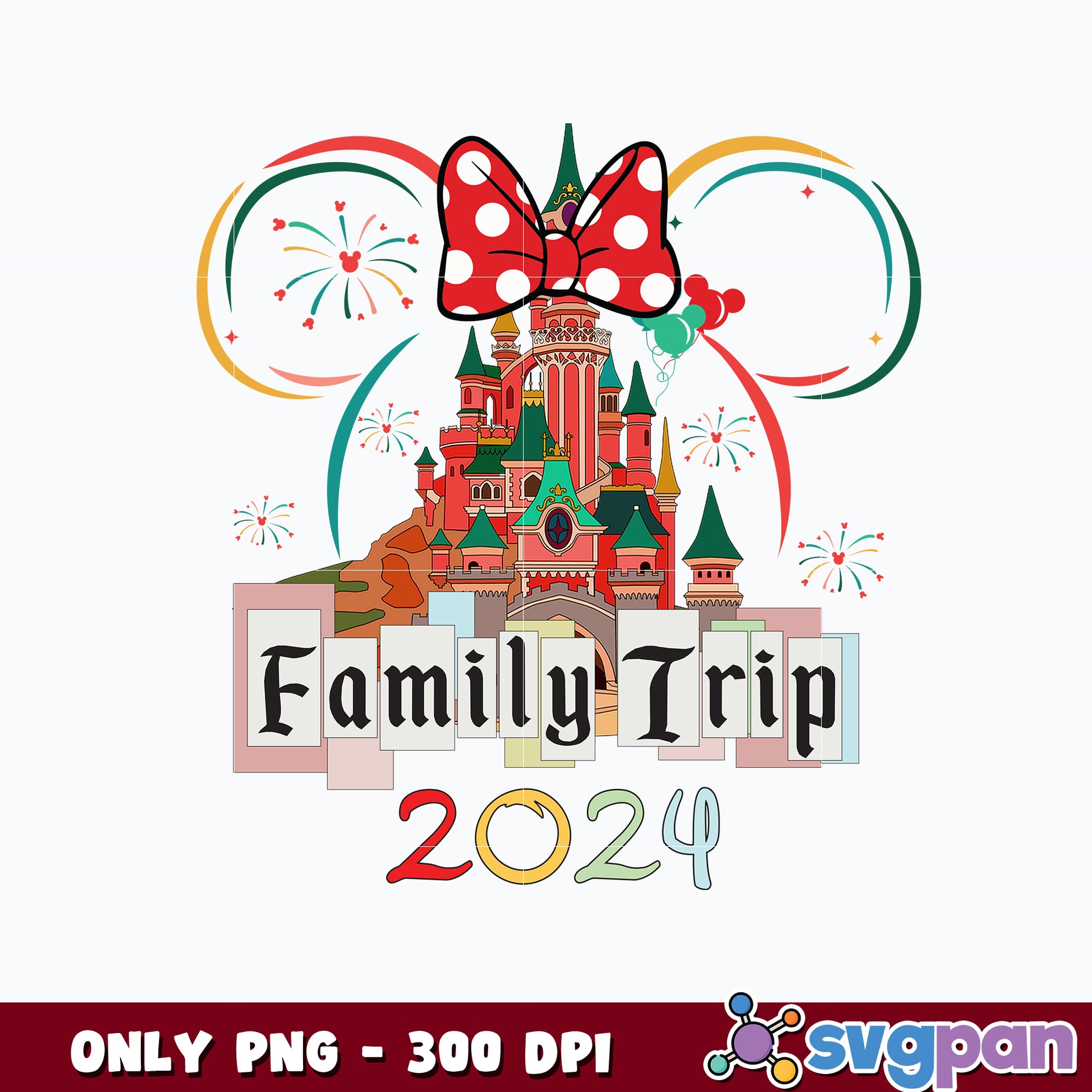 Minne mouse head Family disney trip 2024 png