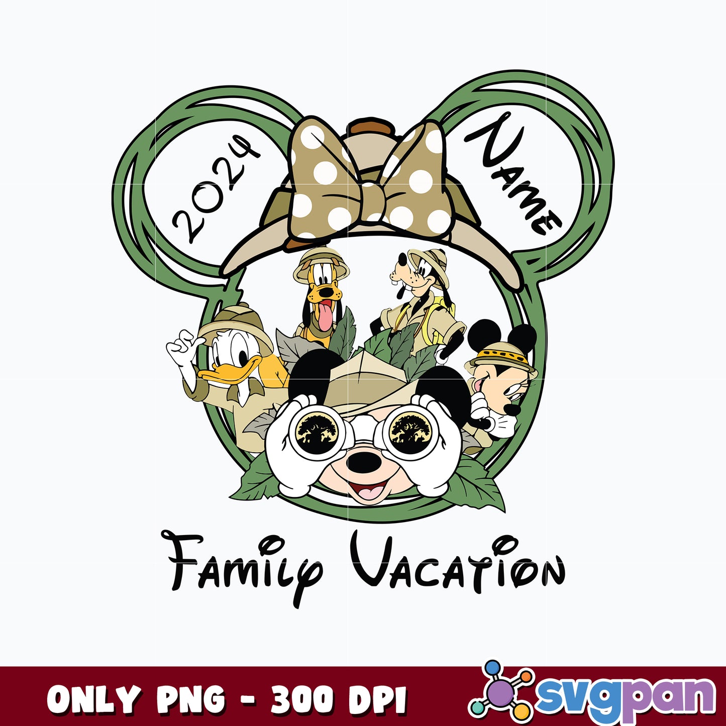 Name Minnie and Friends Family Vacation Animal Kingdom Png 