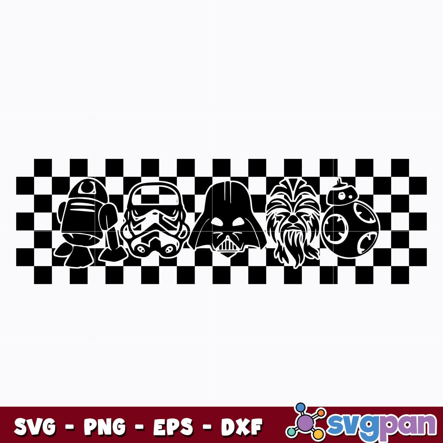 Checkered Starwars svg