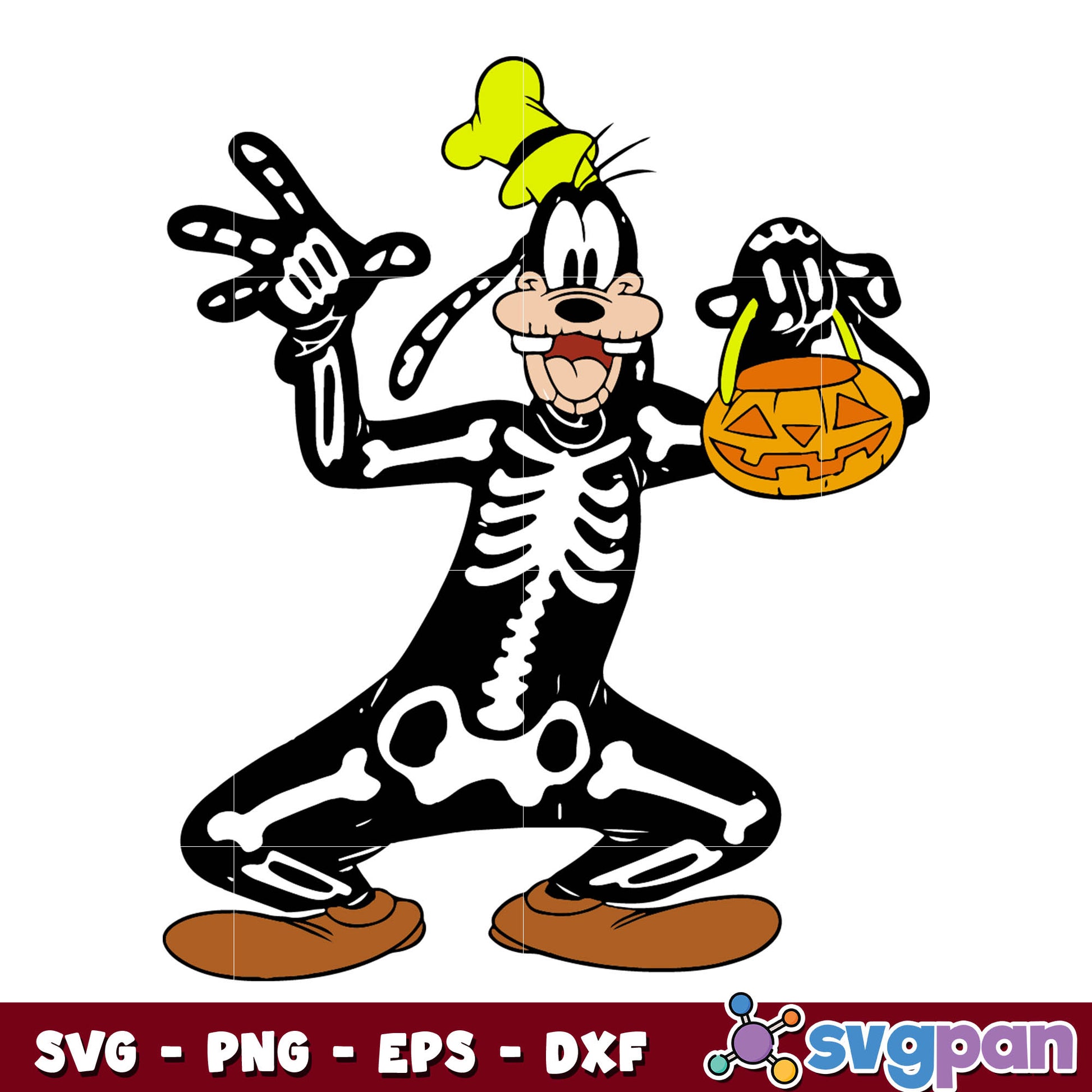 Disney Goofy Skeleton Halloween svg