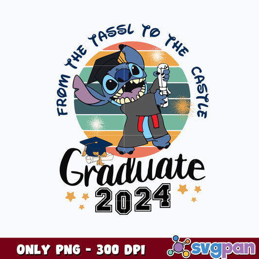 Stitch Graduation 2024 Vintage Png