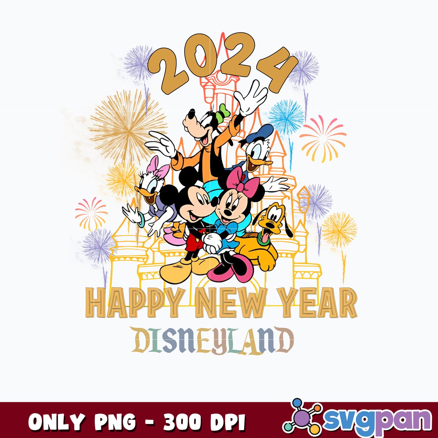 Mickey happy new year Png, Magic Kingdom Park png