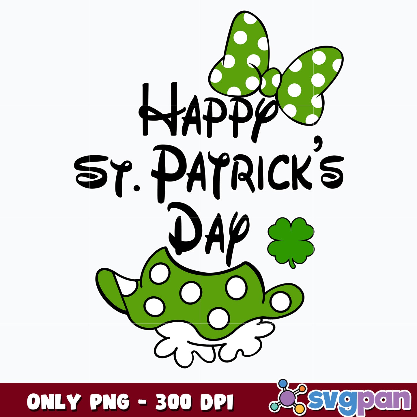 Minnie Happy St Patricks Day png