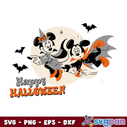 Mickey mouse and minnie mouse Halloween svg