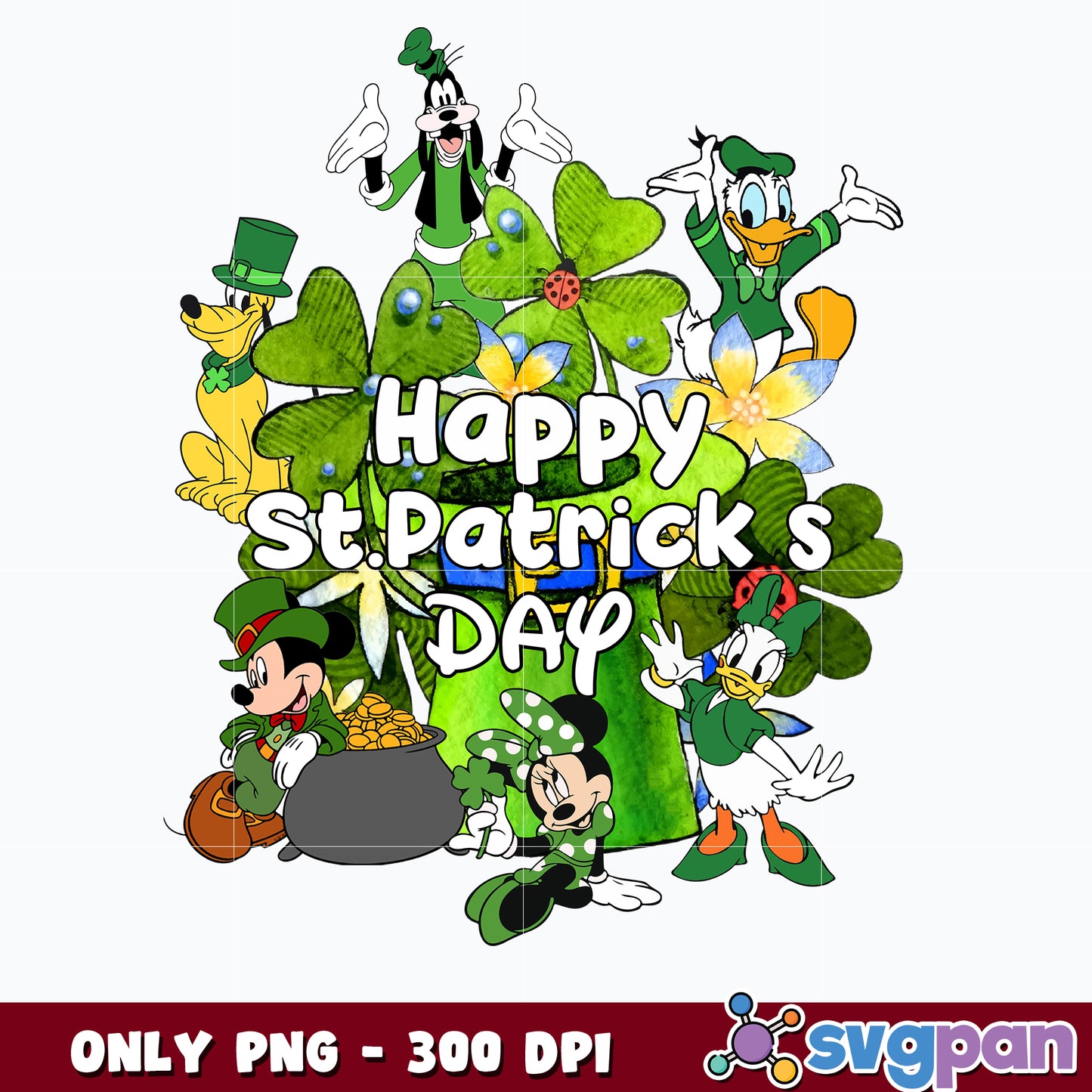 Mickey Friends Happy St. Patrick's Day Png