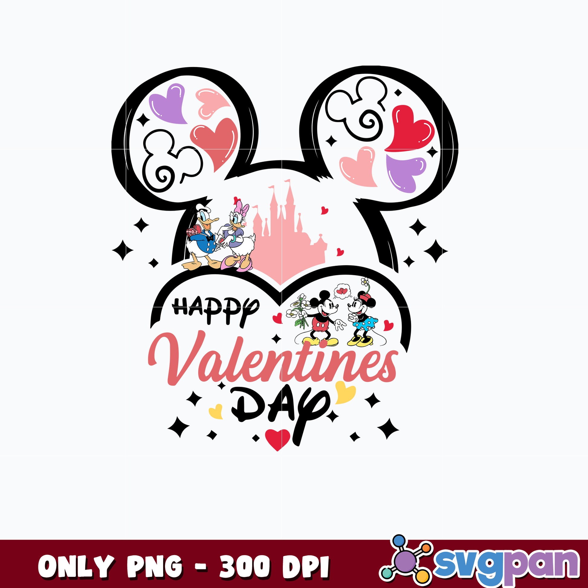 Happy Valentines Day png, Disney Mouse png