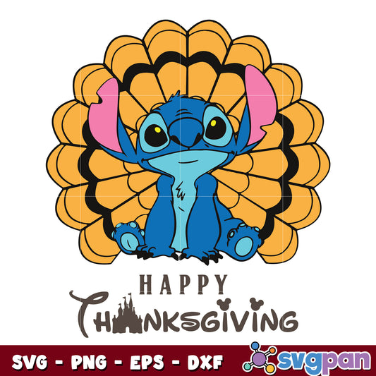 Halloween stitch happy thanksgiving svg