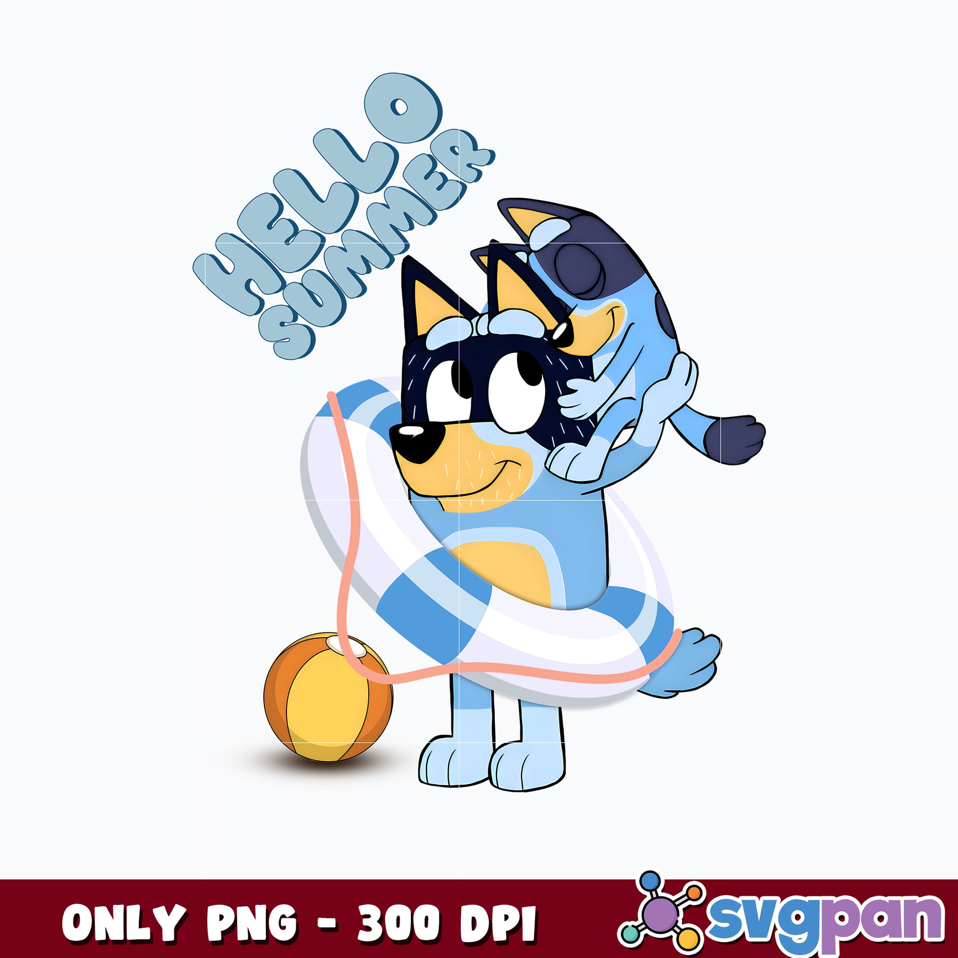 Bluey bandit dad hello summer cartoon png