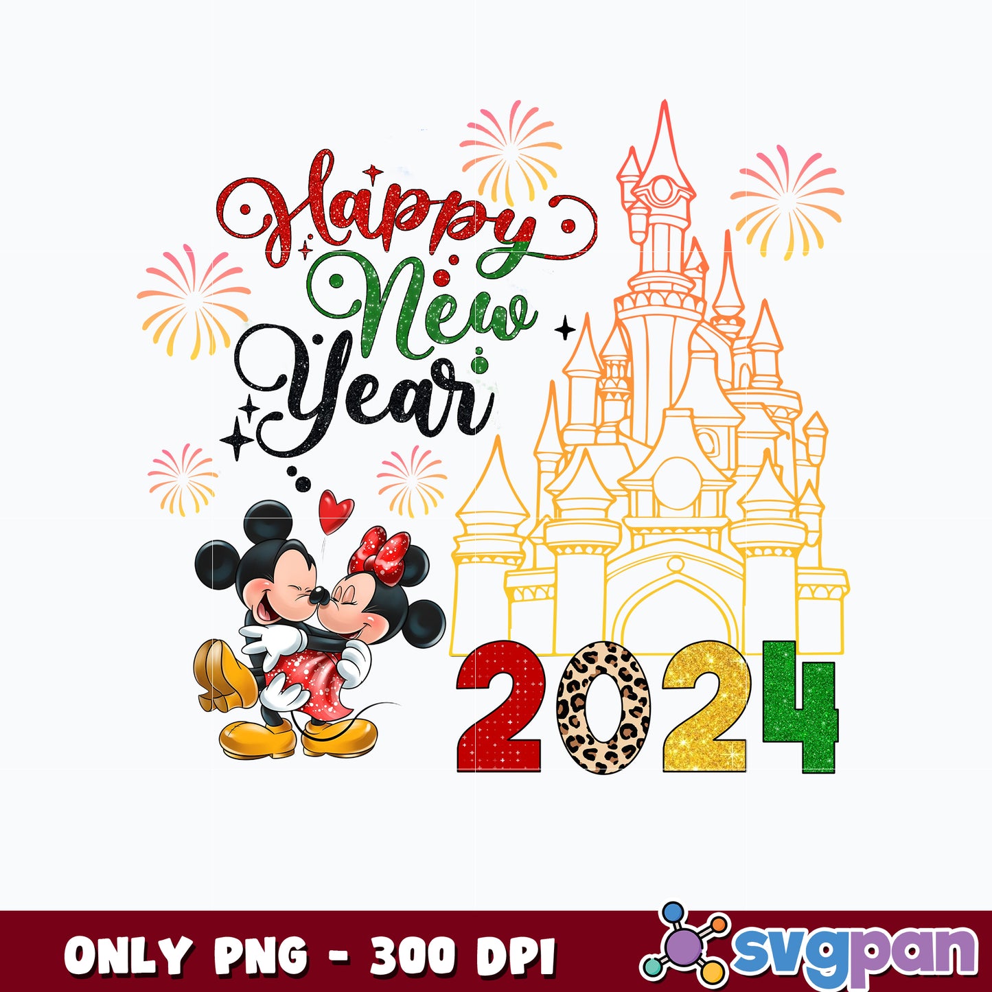  mouse Happy New Year 2024 Png  