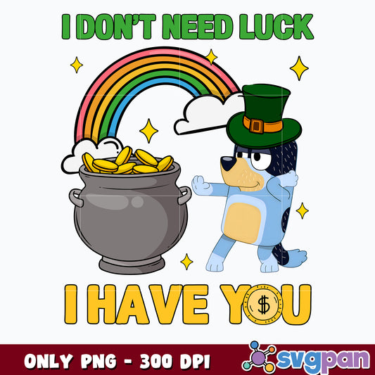 Bluey i don't need lucky Png, Bluey Png