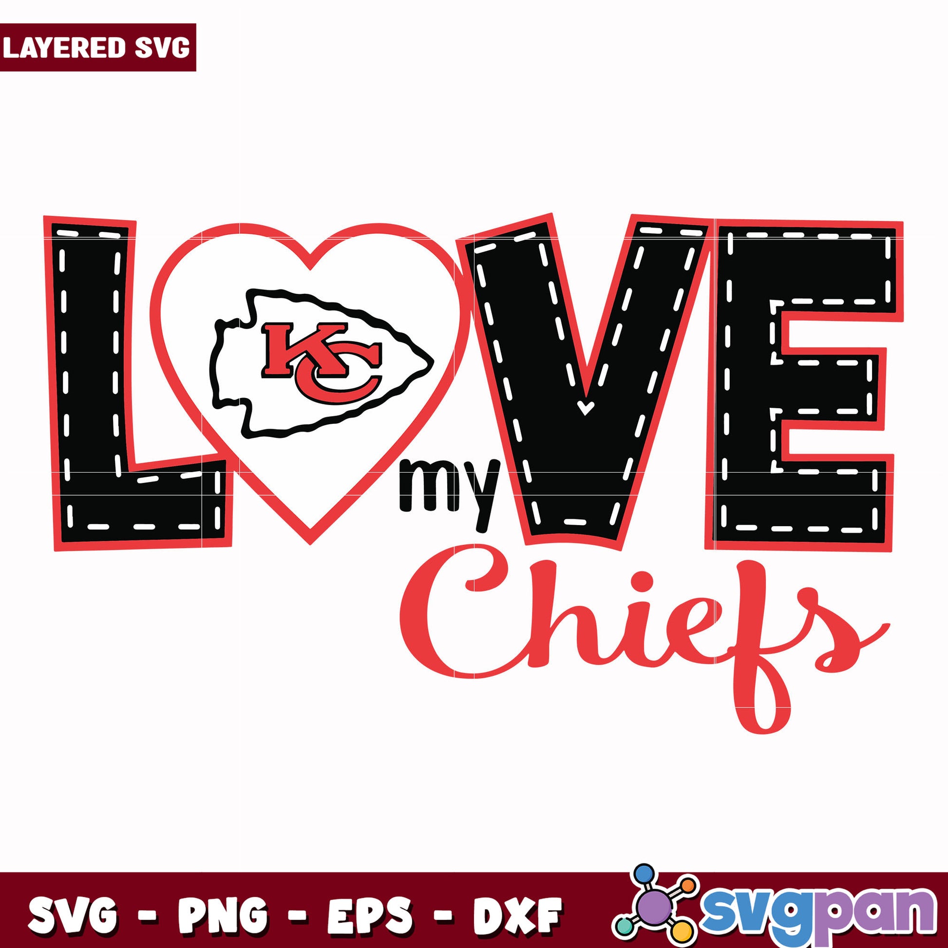 kansas city chief love svg, nfl schedule svg, nfl chiefs svg