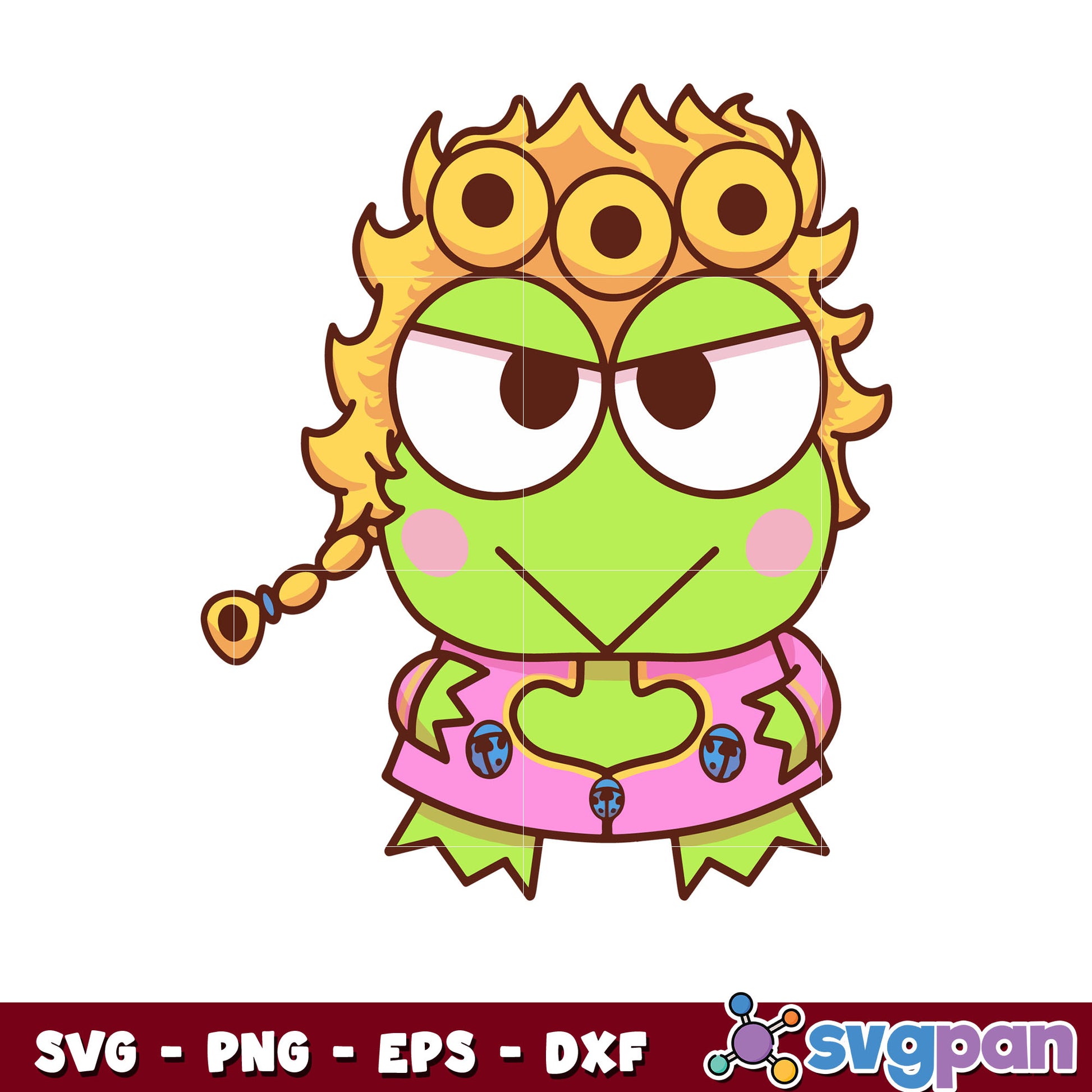 keroppi as giorno design svg, hello kitty svg, cute keroppi​ svg