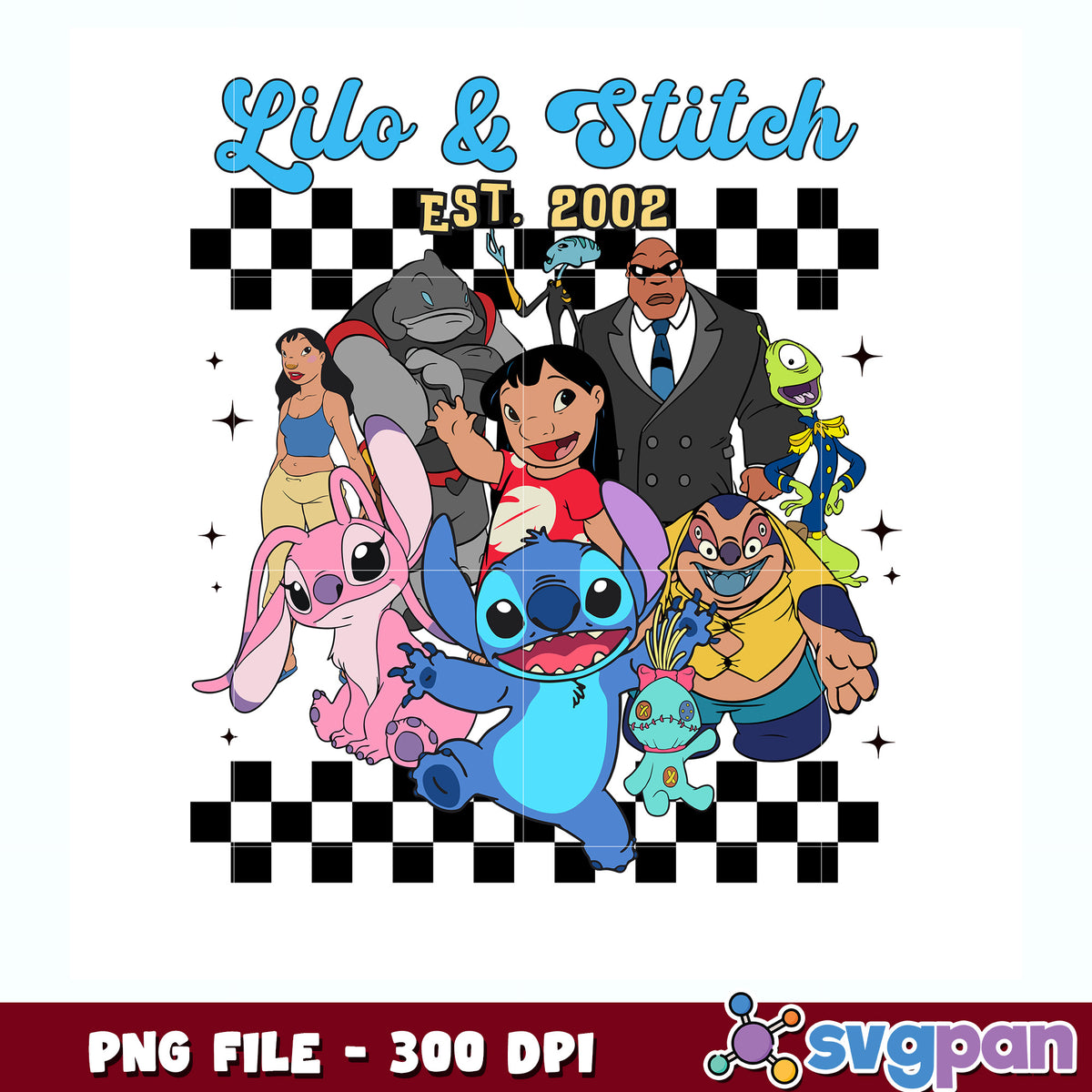 lili and stitch est 2002 design png, lilo and stitch the movie png, disney png