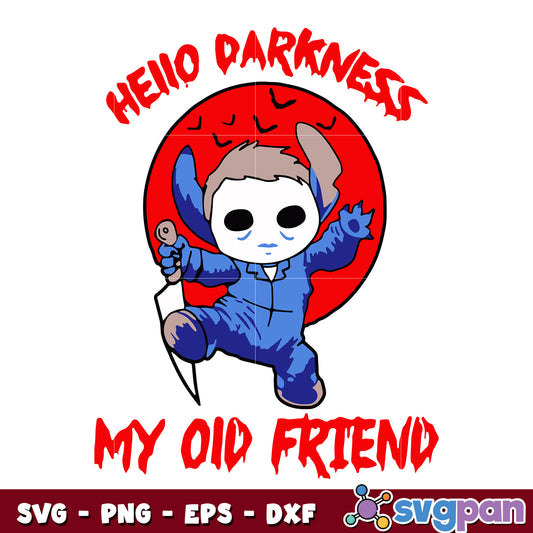 michael myers stitch hello darkness my old friend halloween svg