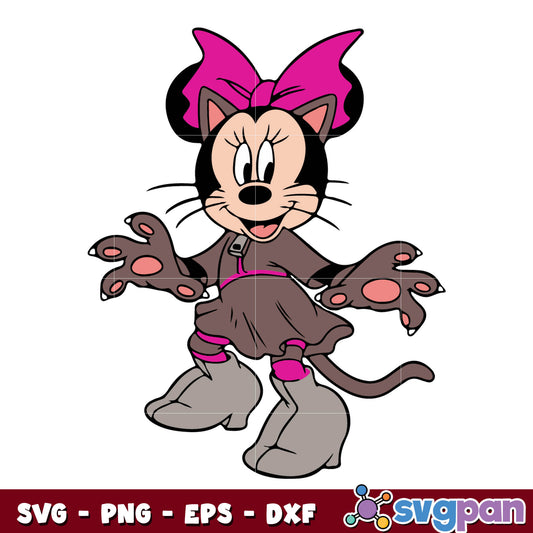 Minnie Mouse Cat svg, Minnie Mouse Cat Halloween svg