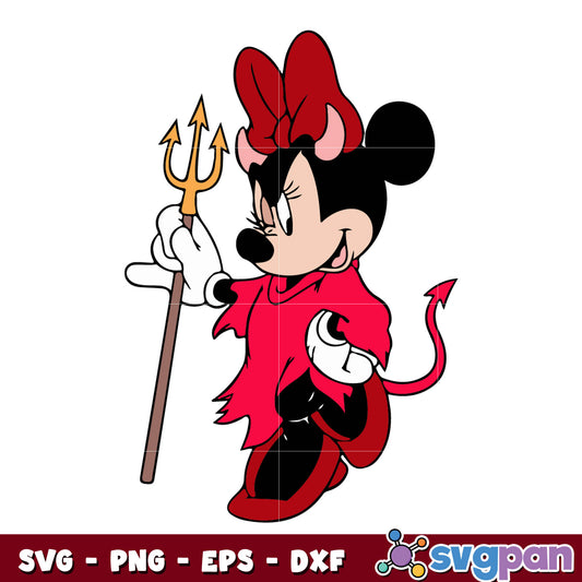  Halloween Devil Minnie Mouse Sticker svg