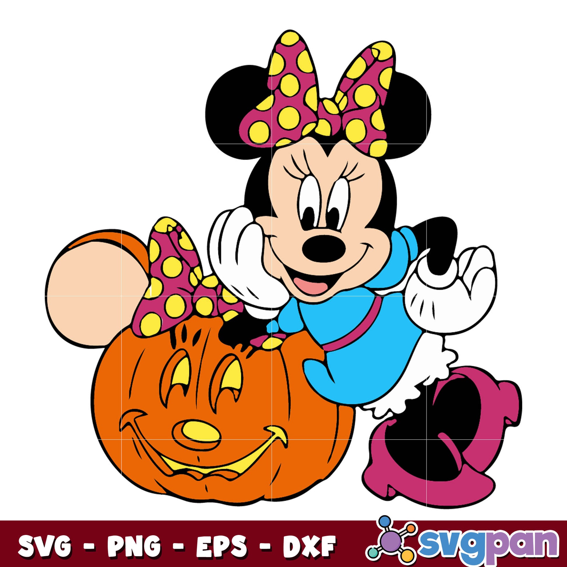 Minnie mouse Halloween pumpkin svg