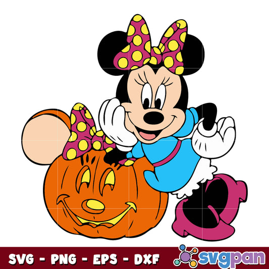 Minnie mouse Halloween pumpkin svg