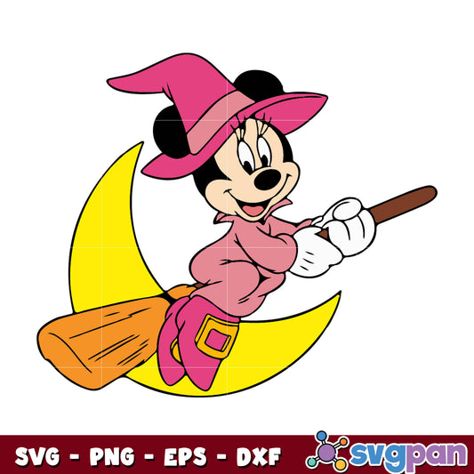 Minnie Halloween svg, minnie witch svg