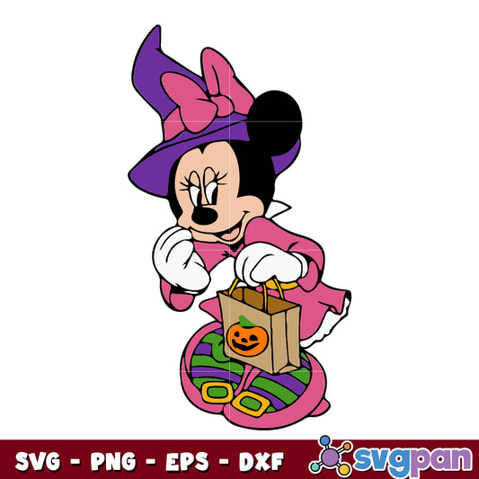 Minnie Mouse Witch Cute svg