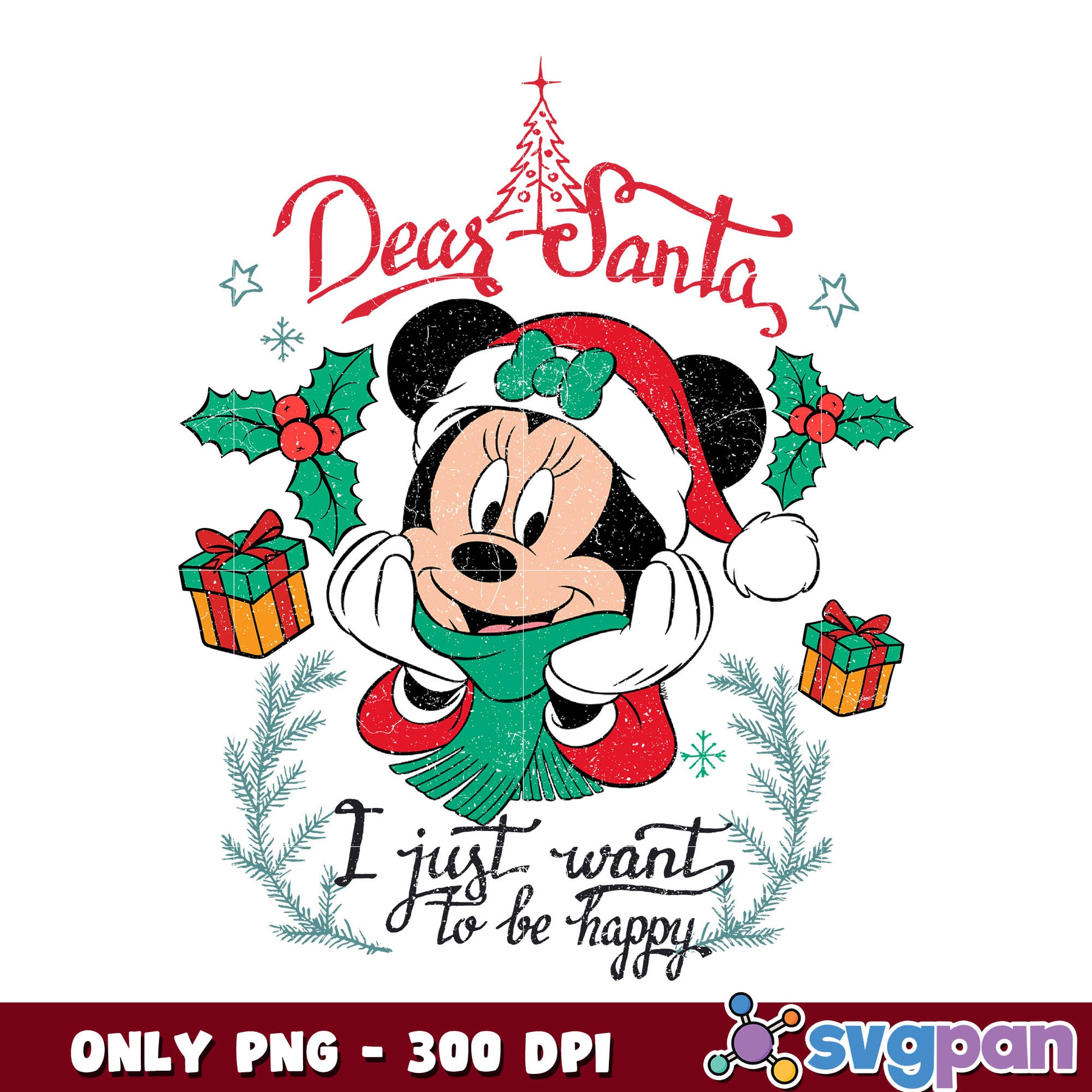 minnie christmas dear santa png