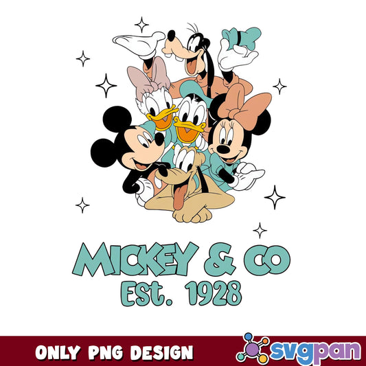 Mickey And Co Est 1928 PNG, Disney Friends PNG, Mickey Mouse PNG