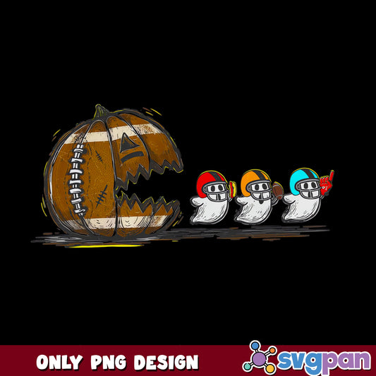 Halloween Football Pumpkin Ghost PNG, Spooky Football PNG, Halloween PNG