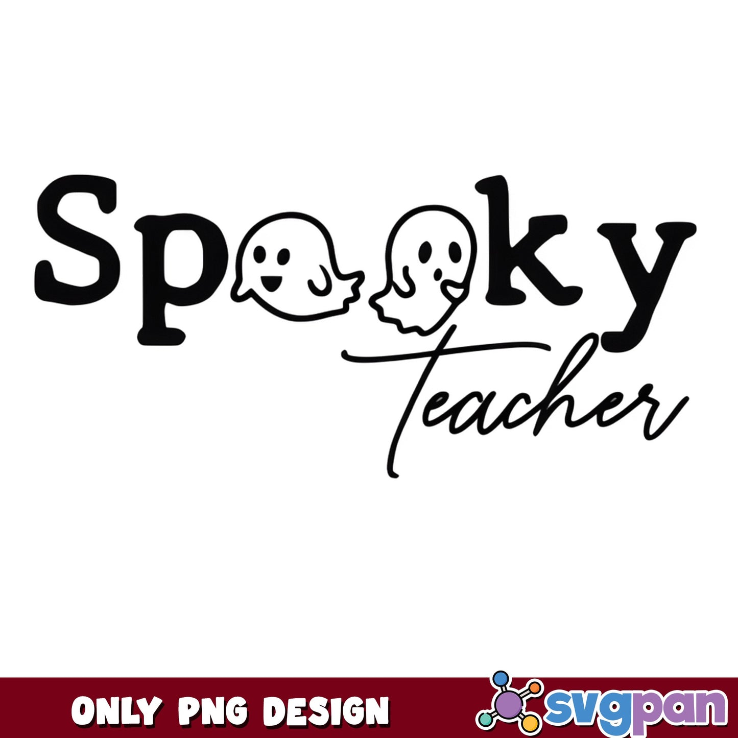 Spooky Teacher Halloween PNG, Ghost Teacher PNG, Halloween PNG