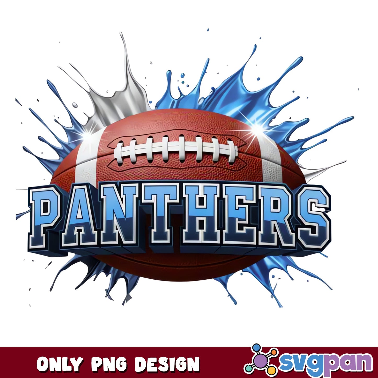 Panthers Football PNG, Football Splash Design PNG, Team Spirit PNG