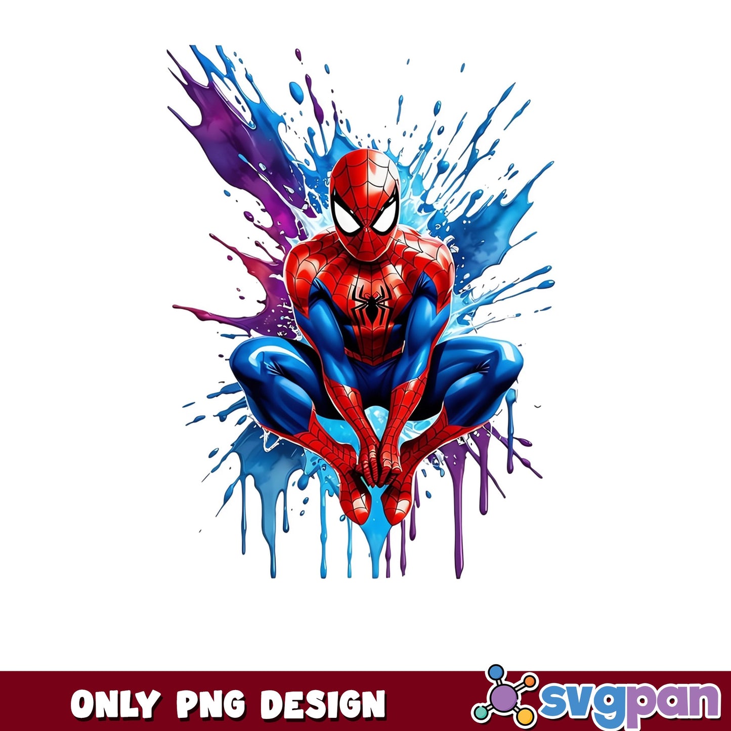 Spiderman Watercolor Splash PNG, Marvel Superhero PNG, Spider Man PNG