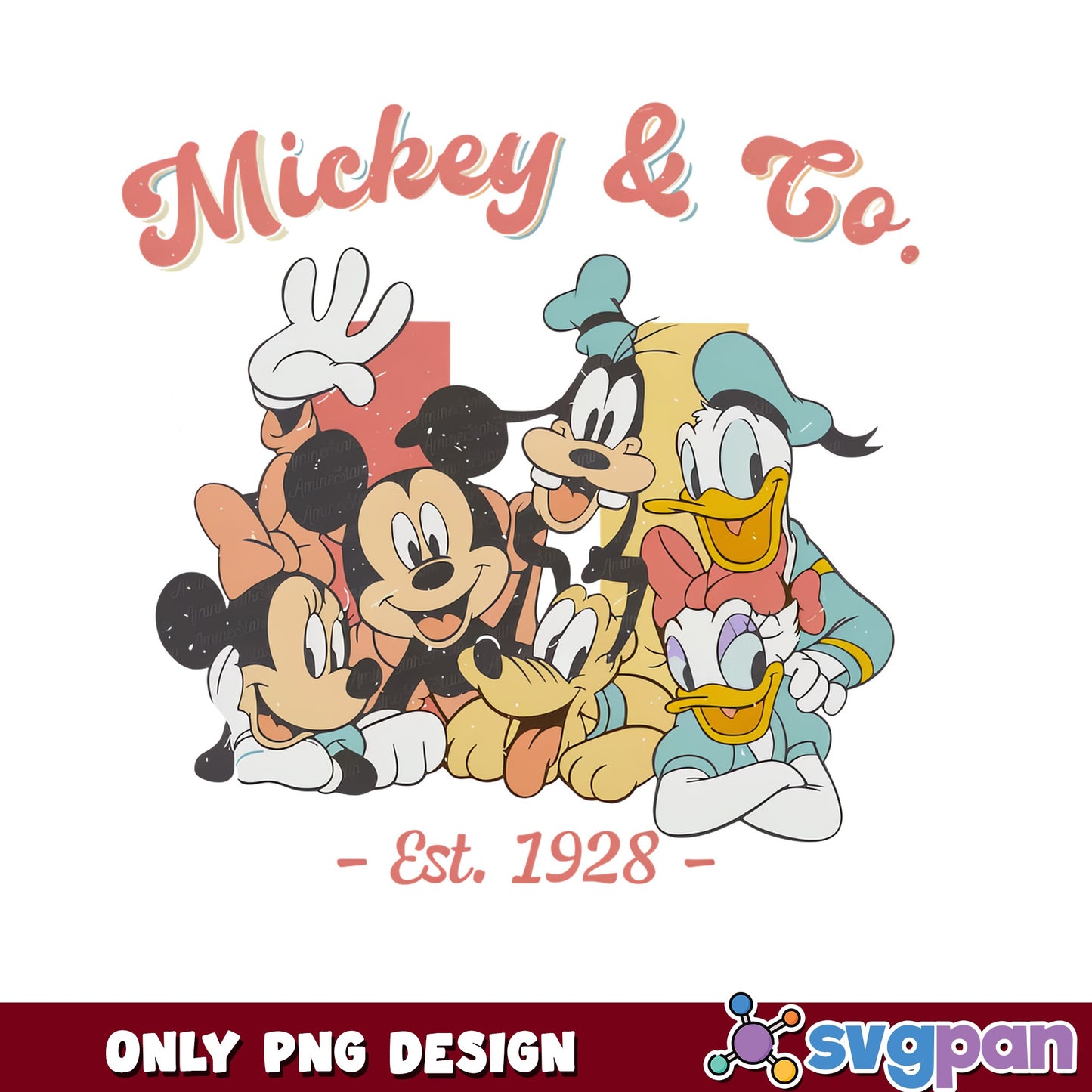 Mickey And Co Est 1928 PNG, Disney Friends PNG, Mickey Mouse PNG