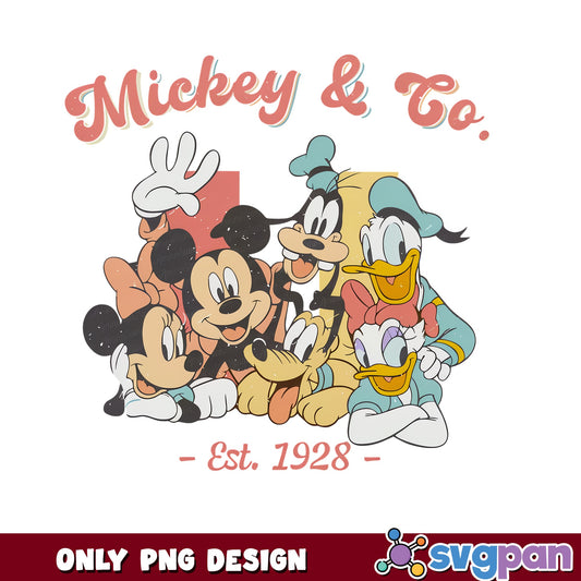 Mickey And Co Est 1928 PNG, Disney Friends PNG, Mickey Mouse PNG