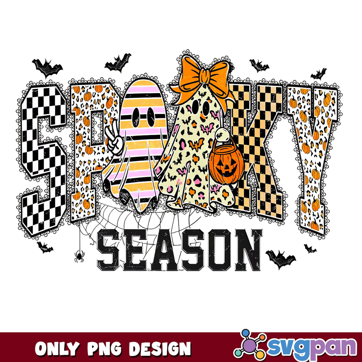 Spooky Season Halloween PNG, Ghost Pumpkin PNG, Halloween PNG