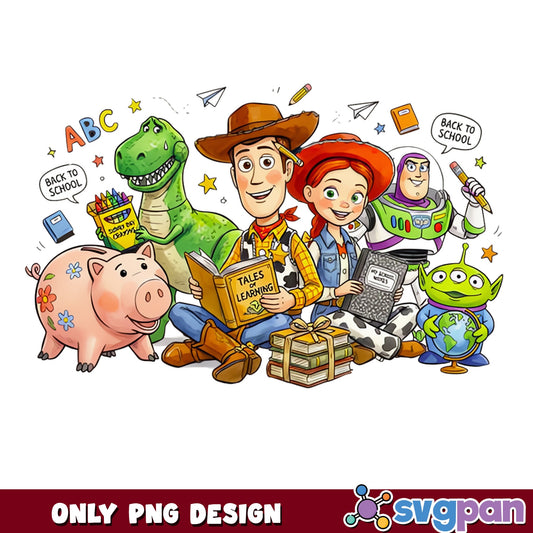 Toy Story Back To School PNG, Woody Buzz Lightyear PNG, Disney PNG