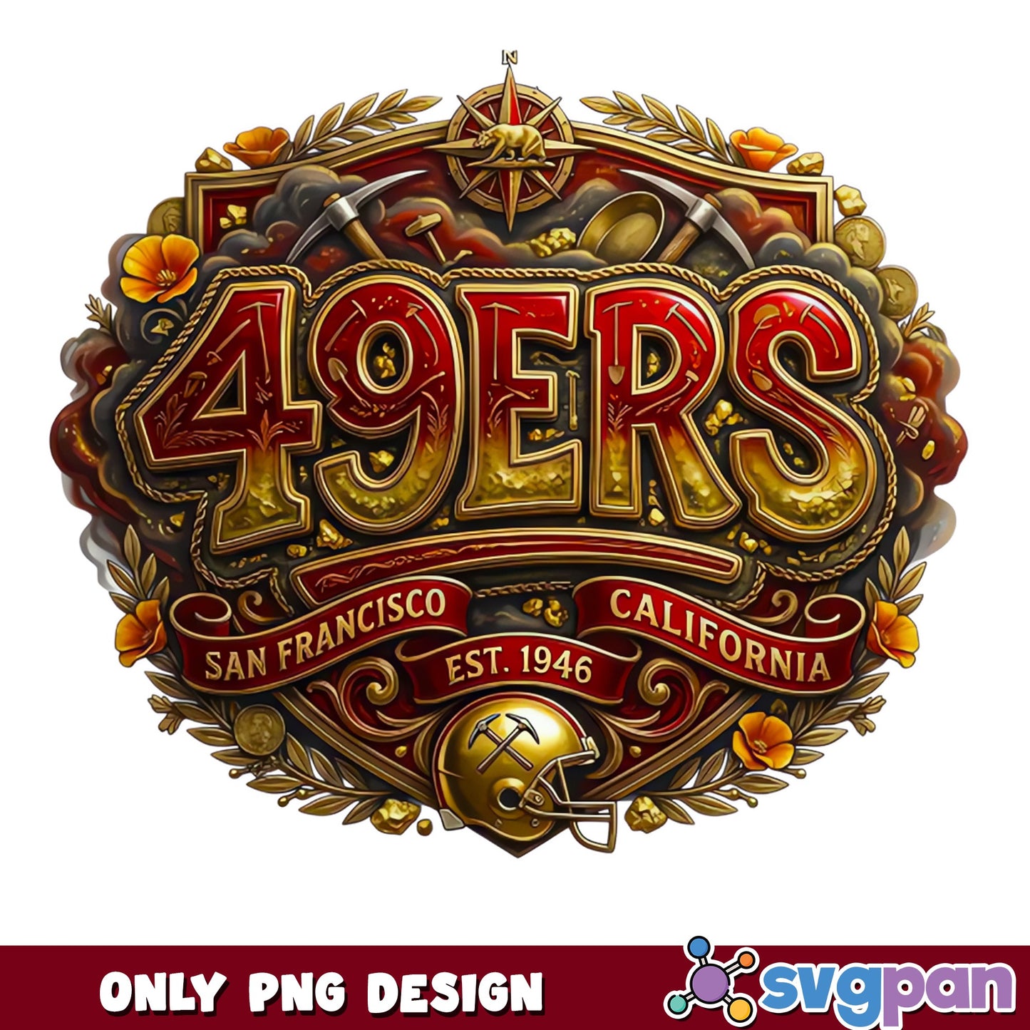 San Francisco 49ers PNG, NFL Football Team PNG, 49ers PNG