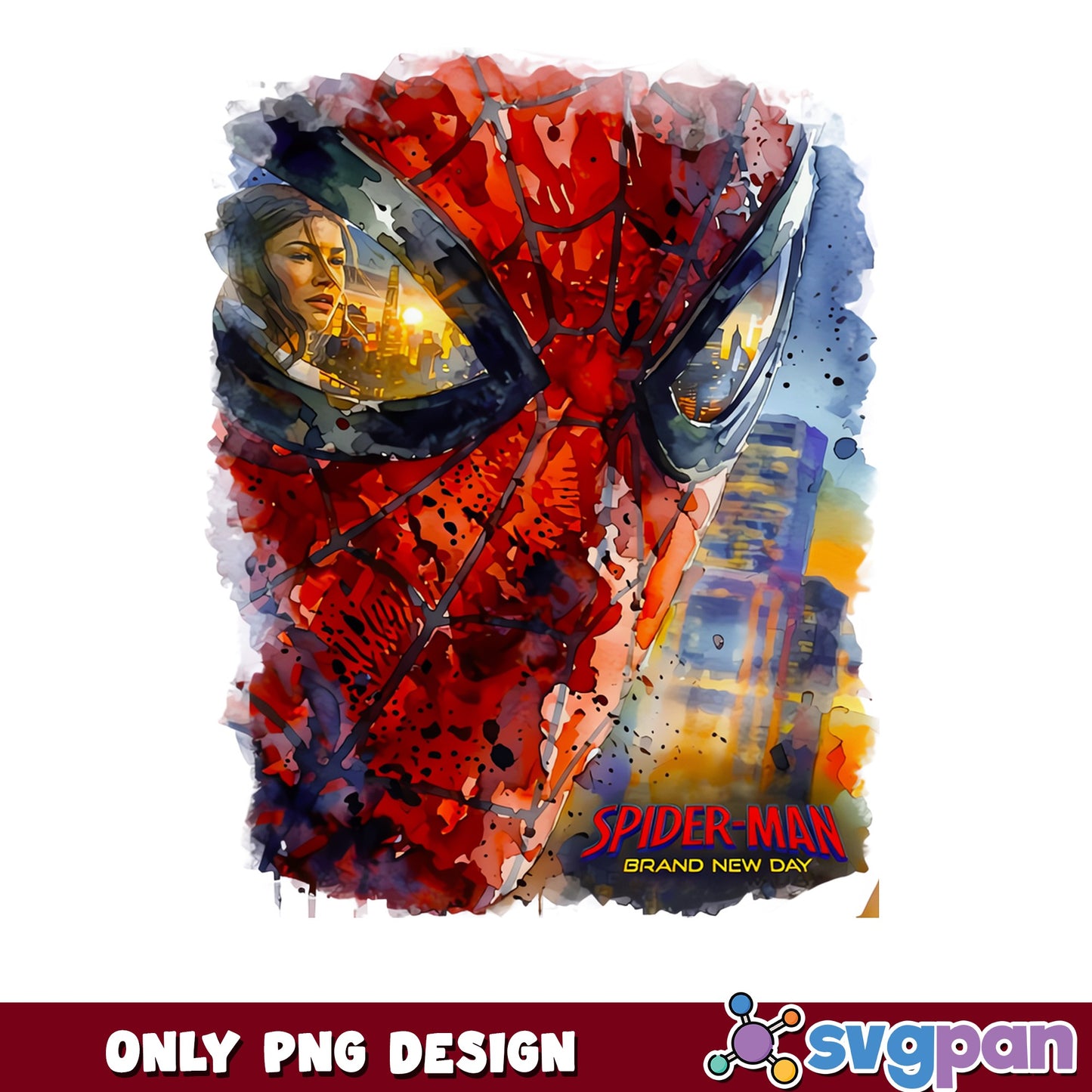 Spider-Man Brand New Day Watercolor PNG, Marvel PNG, Superhero PNG