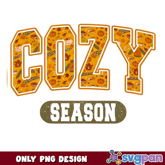 Cozy Season Fall PNG, Autumn Pumpkin PNG, Thanksgiving PNG
