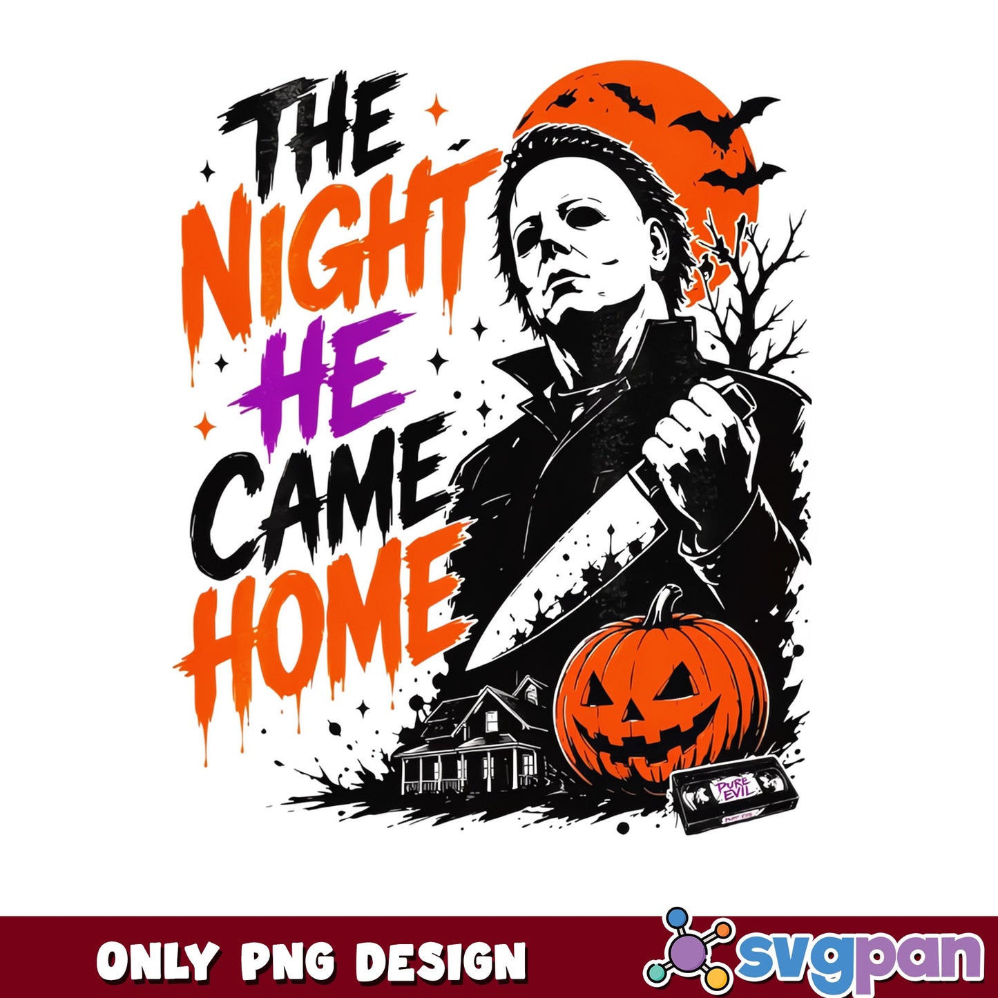 Michael Myers The Night He Came Home PNG, Halloween PNG, Horror PNG