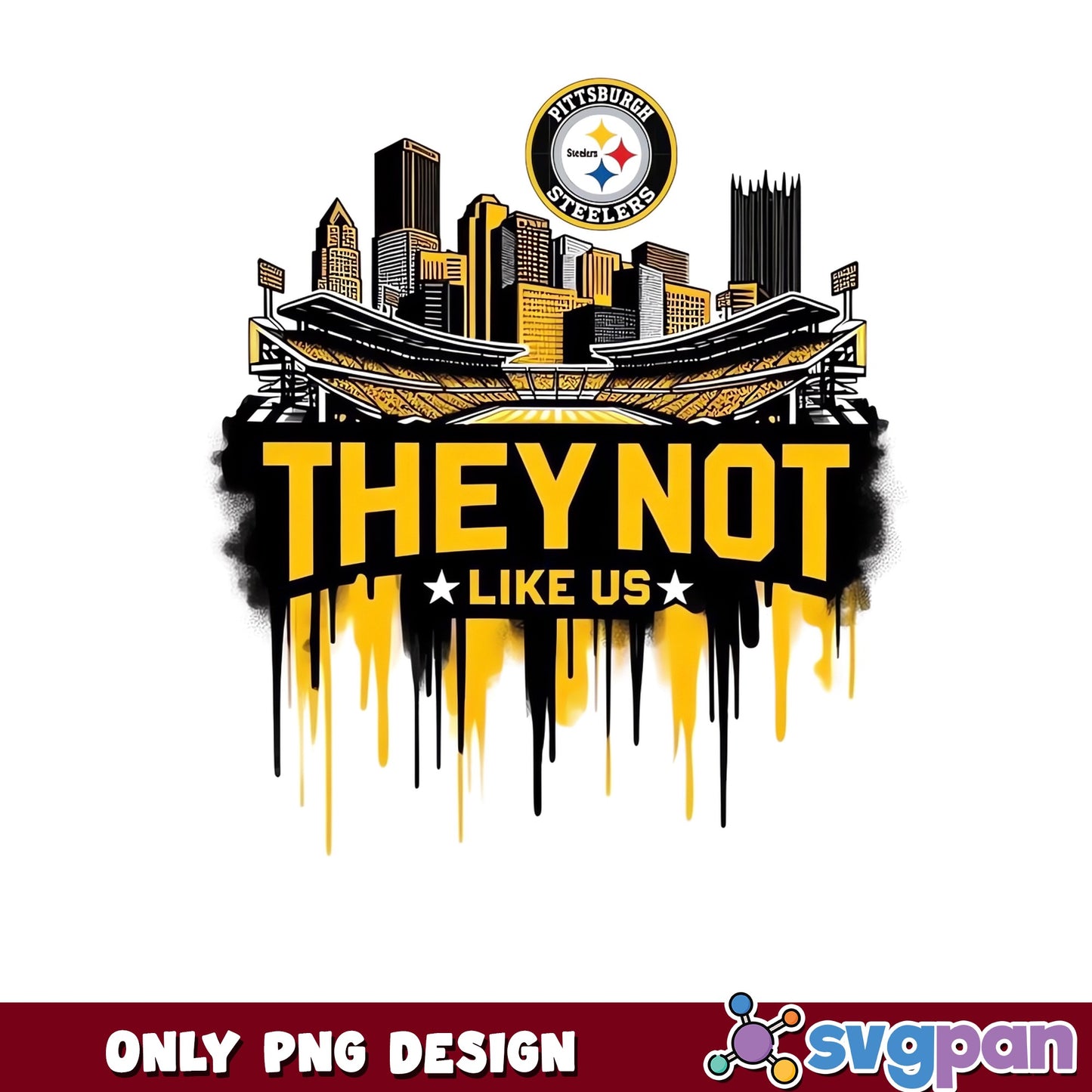 Pittsburgh Steelers They Not Like Us PNG, NFL PNG, Football PNG
