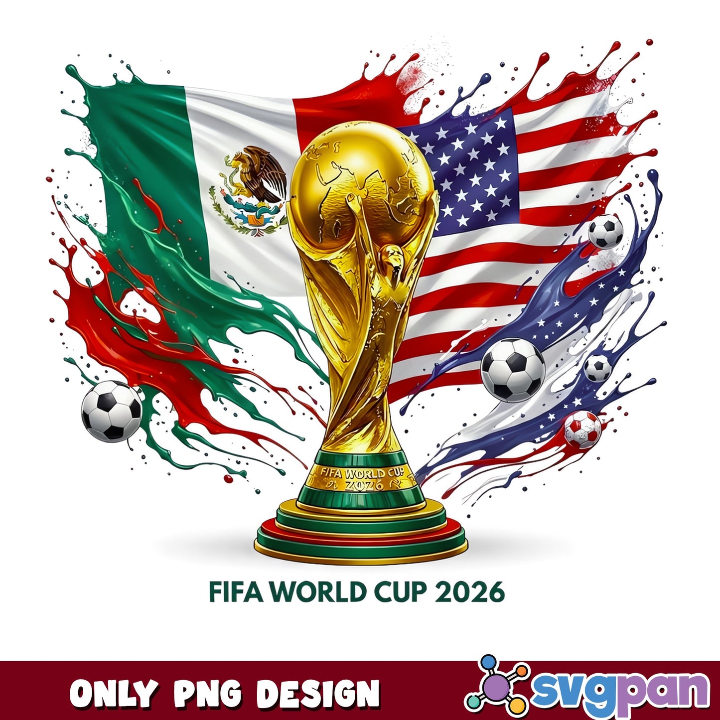 FIFA World Cup 2026 PNG, Mexico USA Soccer Trophy, Football PNG