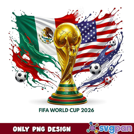 FIFA World Cup 2026 PNG, Mexico USA Soccer Trophy, Football PNG