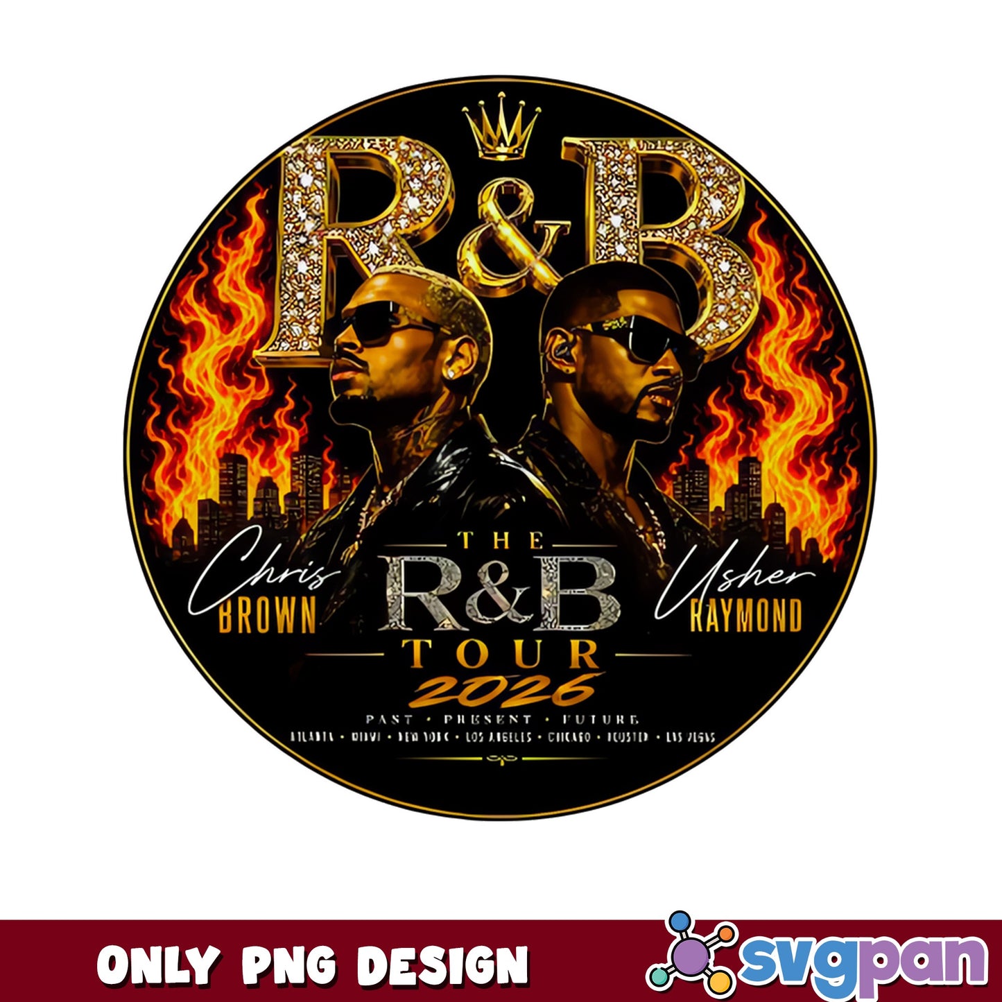 Chris Brown Usher RnB Tour 2026 PNG, Concert PNG, Music PNG